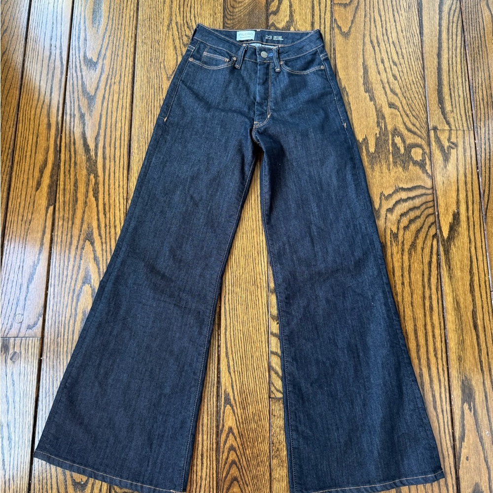 Pilcro Dark Indigo Wide Leg Flare Jeans Women’s Size 23